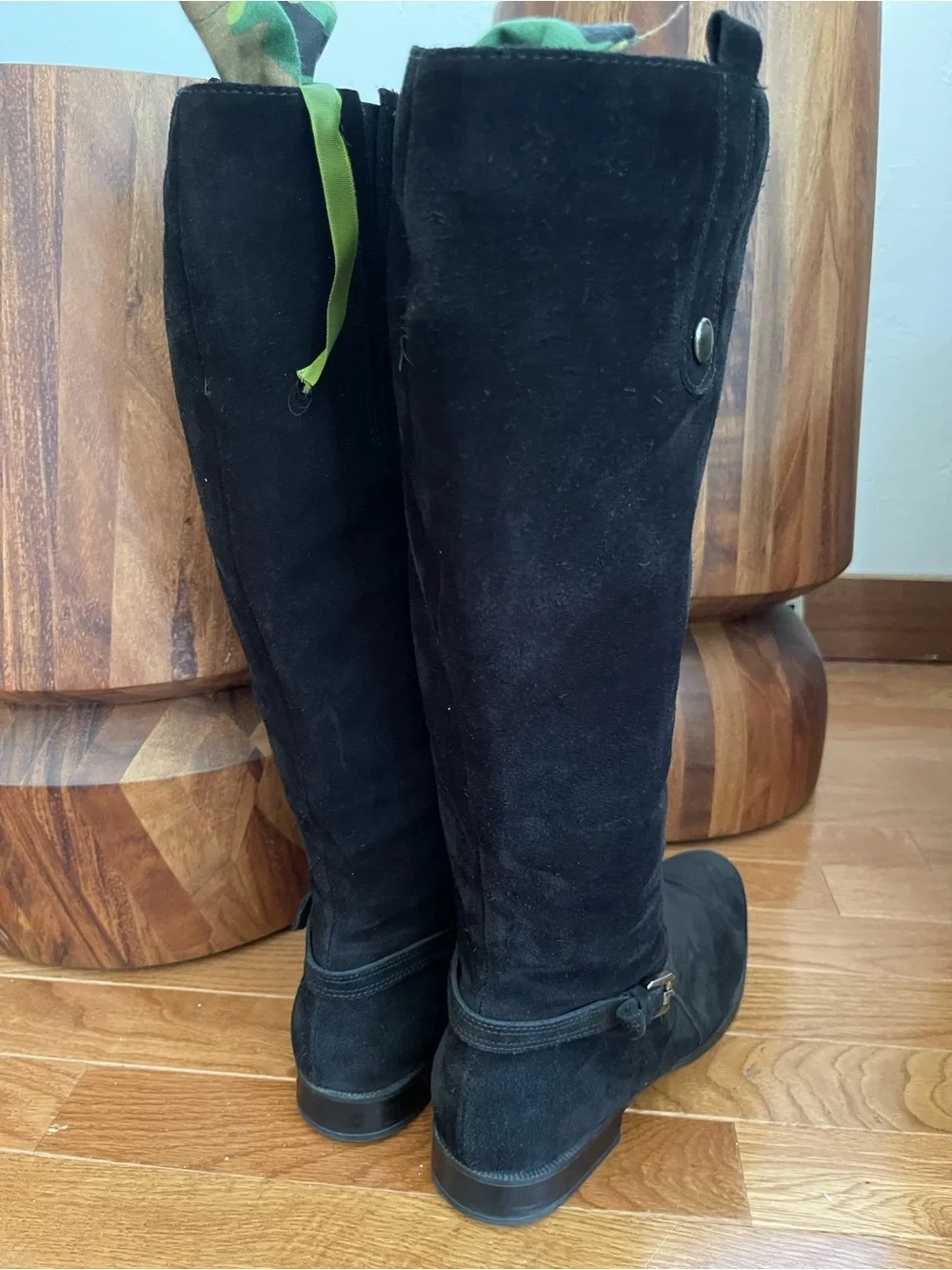 La  Canadienne Black Suede Knee-High Boots - Classic Riding Style approx 9-9.5 M